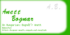 anett bognar business card